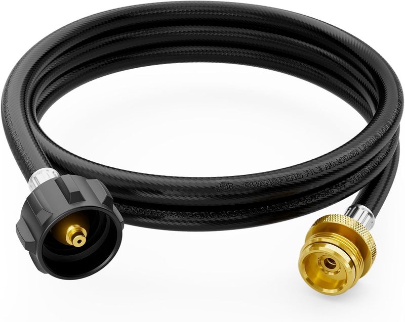 CALPOSE 6 Feet Propane Adapter Hose, 1lb to 20lb Adapter Converts 1lb Appliances to 5-40lb Tanks, Gas Hose for Weber Q, Coleman Grill, Buddy Heaters and More - Image 1